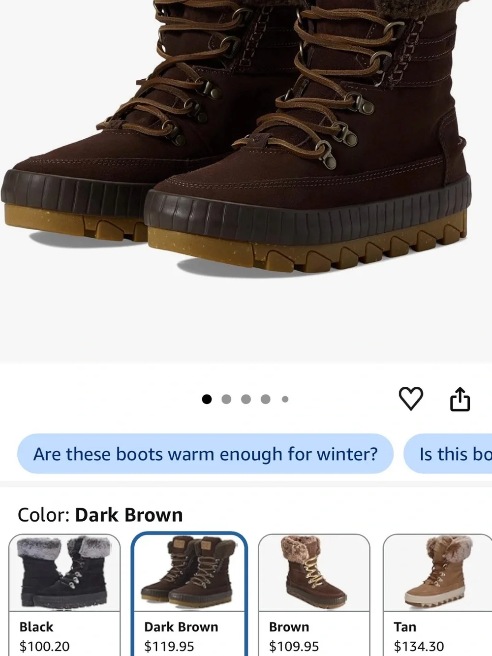 Women’s SPERRY torrent winter brown boots size 6.5 New